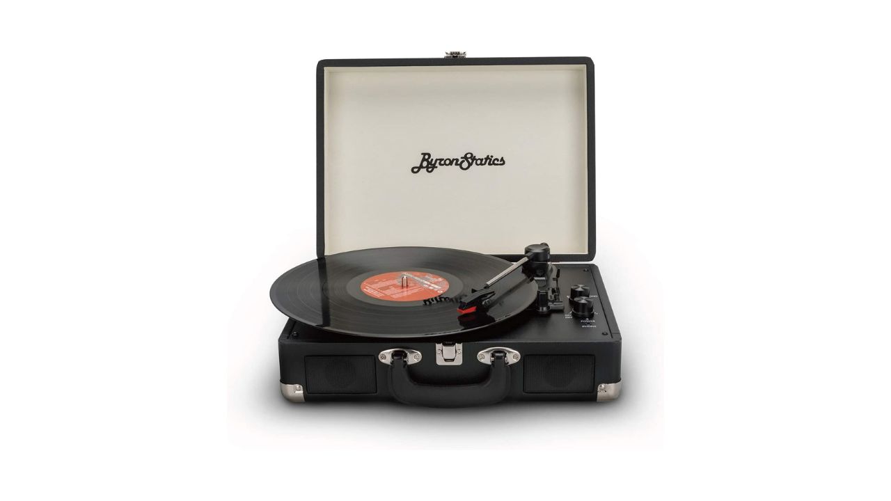 Byron Statics Black Suitcase good Bluetooth Record Player